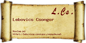 Lebovics Csongor névjegykártya